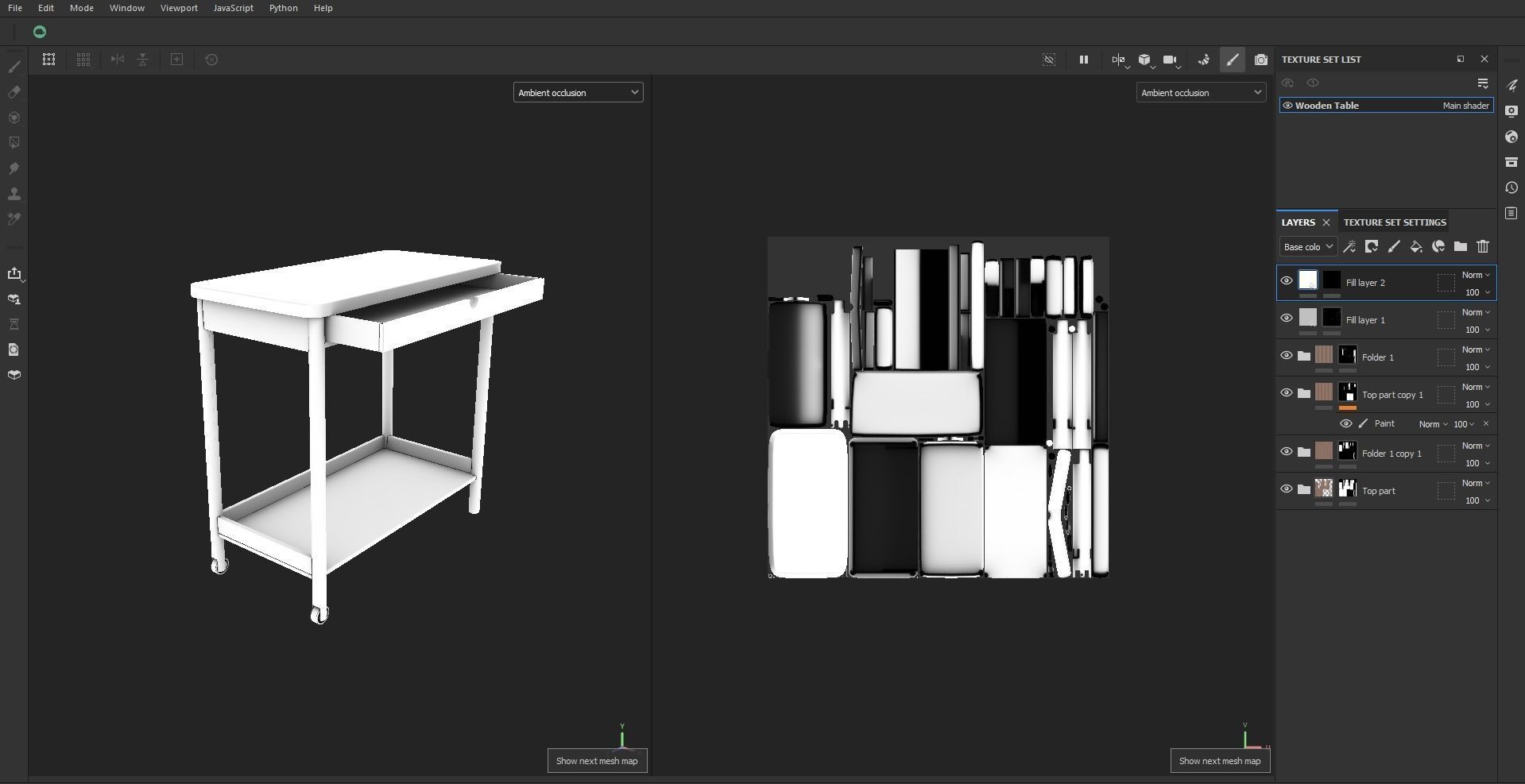Computer Table - Computer Desk Low-poly 3D model_22