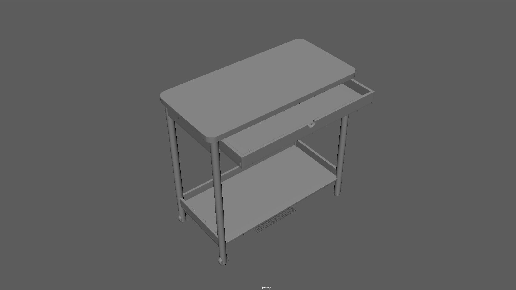Computer Table - Computer Desk Low-poly 3D model_8