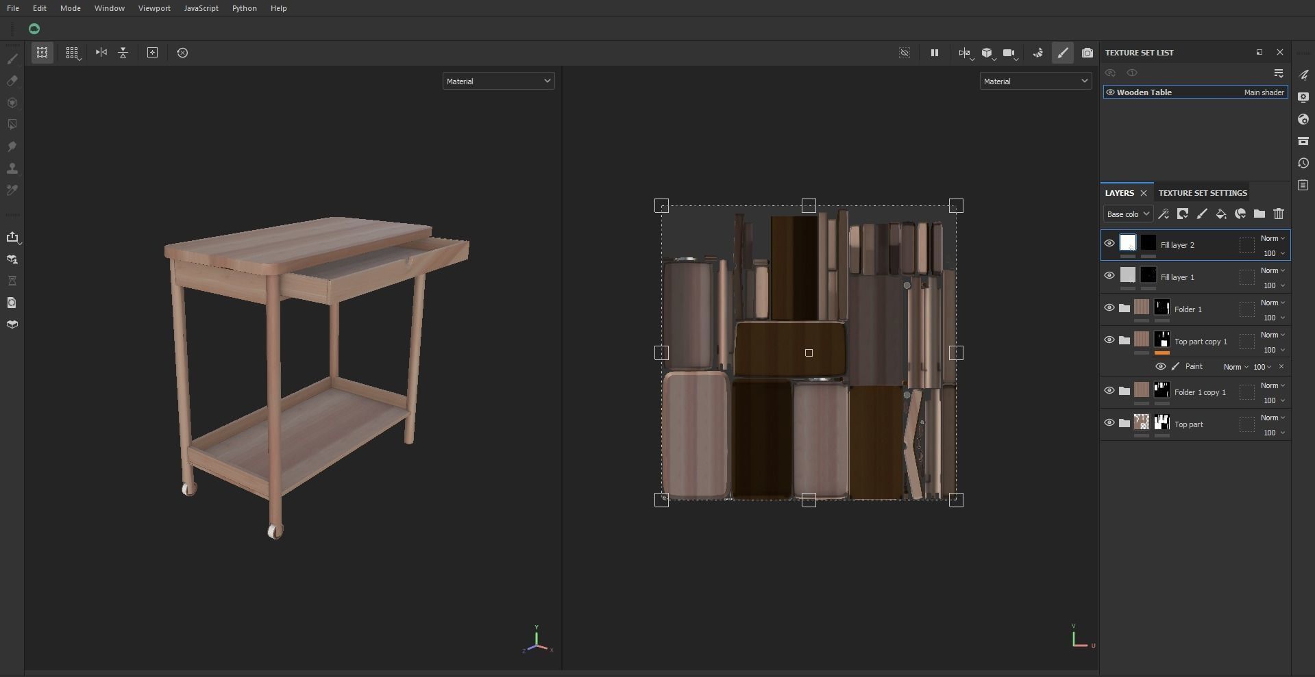 Computer Table - Computer Desk Low-poly 3D model_18