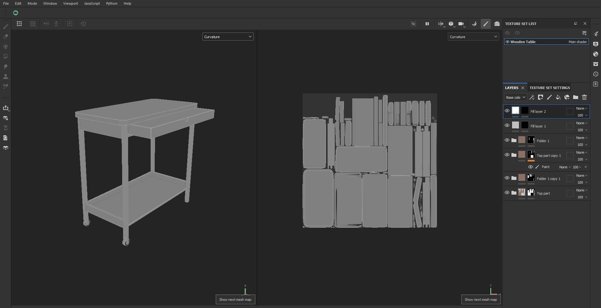 Computer Table - Computer Desk Low-poly 3D model_23