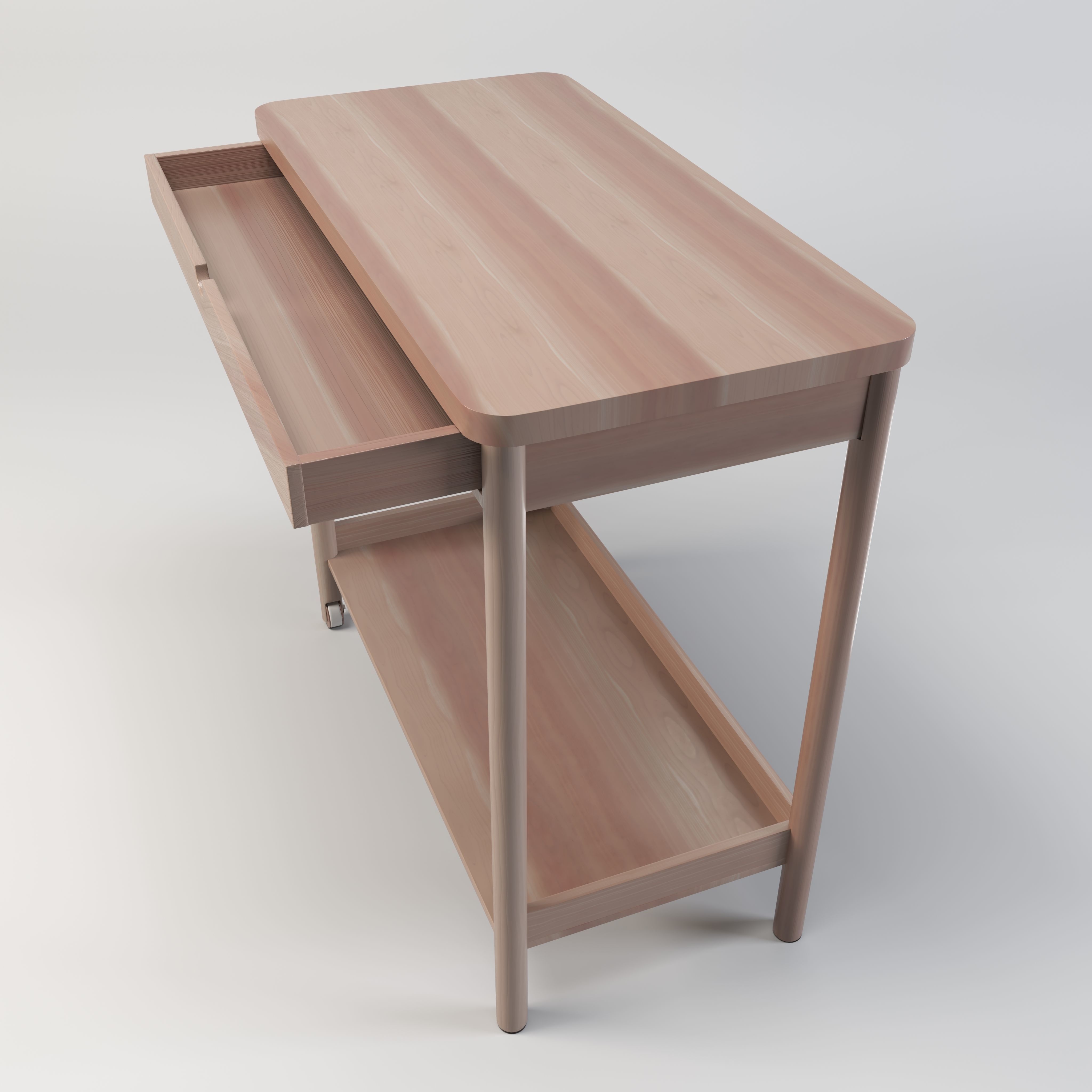 Computer Table - Computer Desk Low-poly 3D model_3