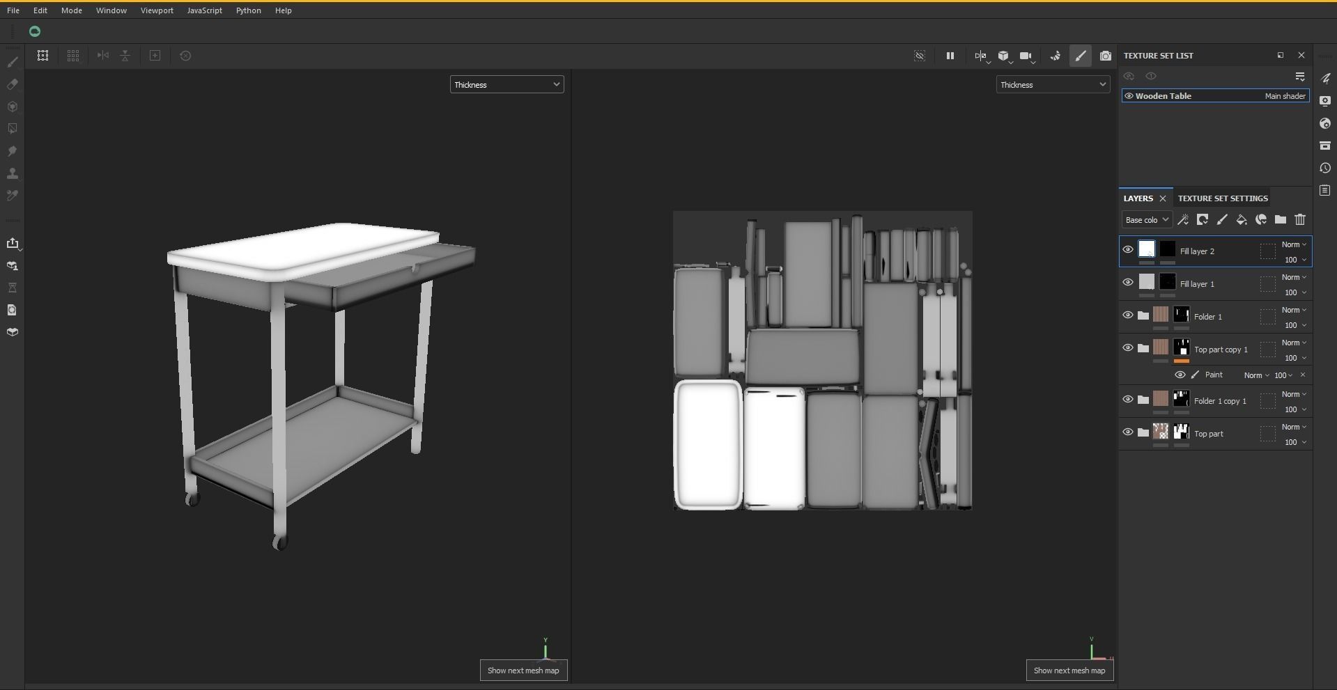 Computer Table - Computer Desk Low-poly 3D model_25