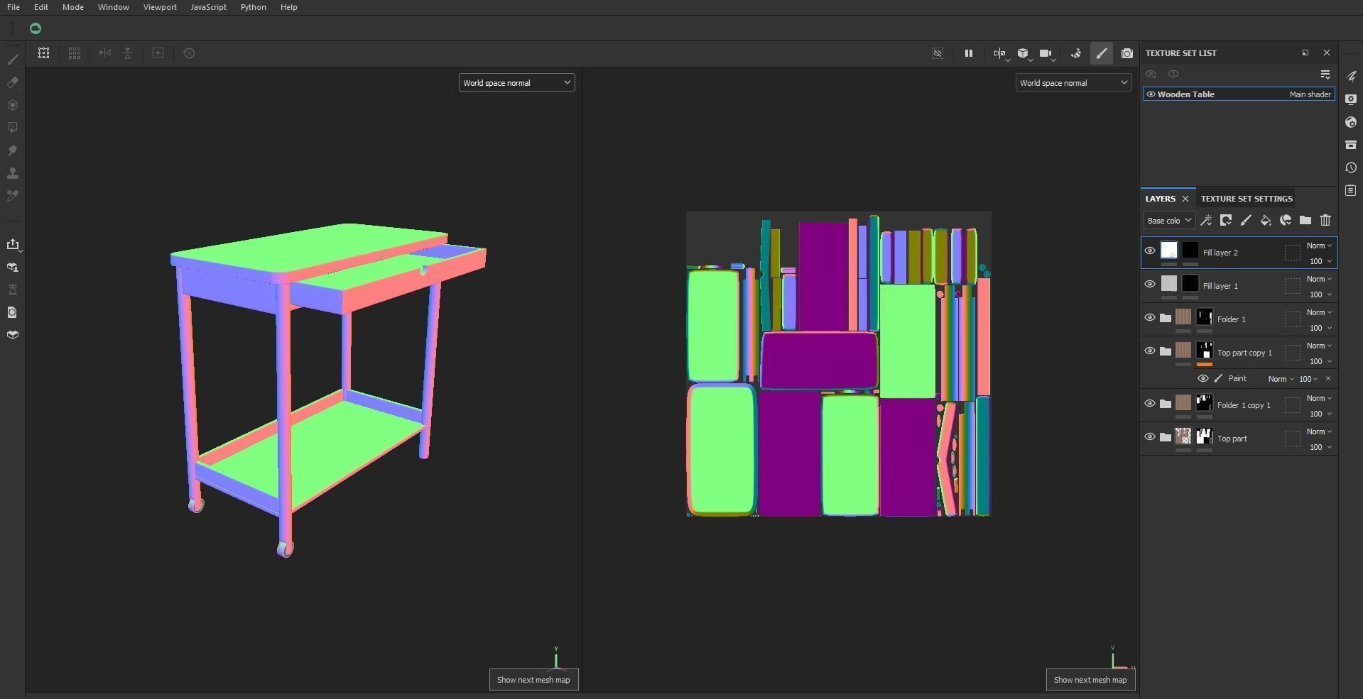 Computer Table - Computer Desk Low-poly 3D model_20
