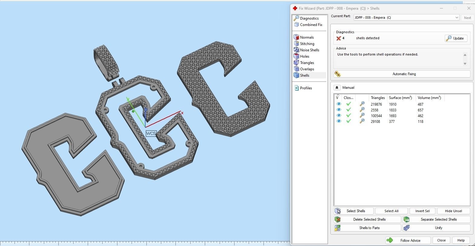 Custom Initial C Letter Diamond Pendant A to Z Alphabet Necklace 3D print model_14