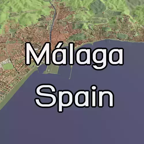 Malaga Spain - city and urban 3D model