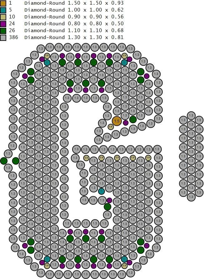 Custom Initial G Letter Diamond Pendant A to Z Alphabet Necklace 3D print model_16