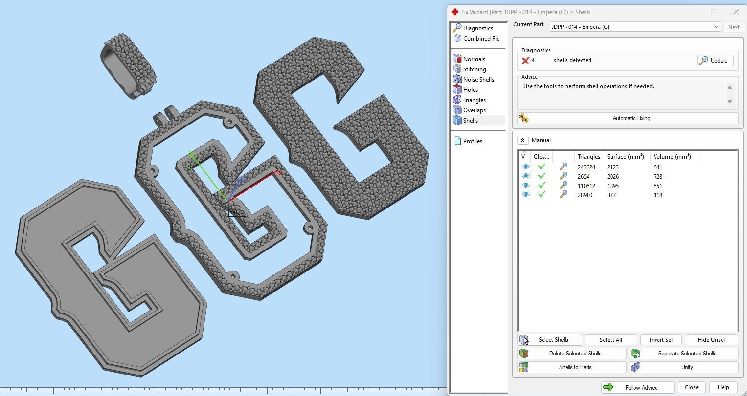 Custom Initial G Letter Diamond Pendant A to Z Alphabet Necklace 3D print model_17