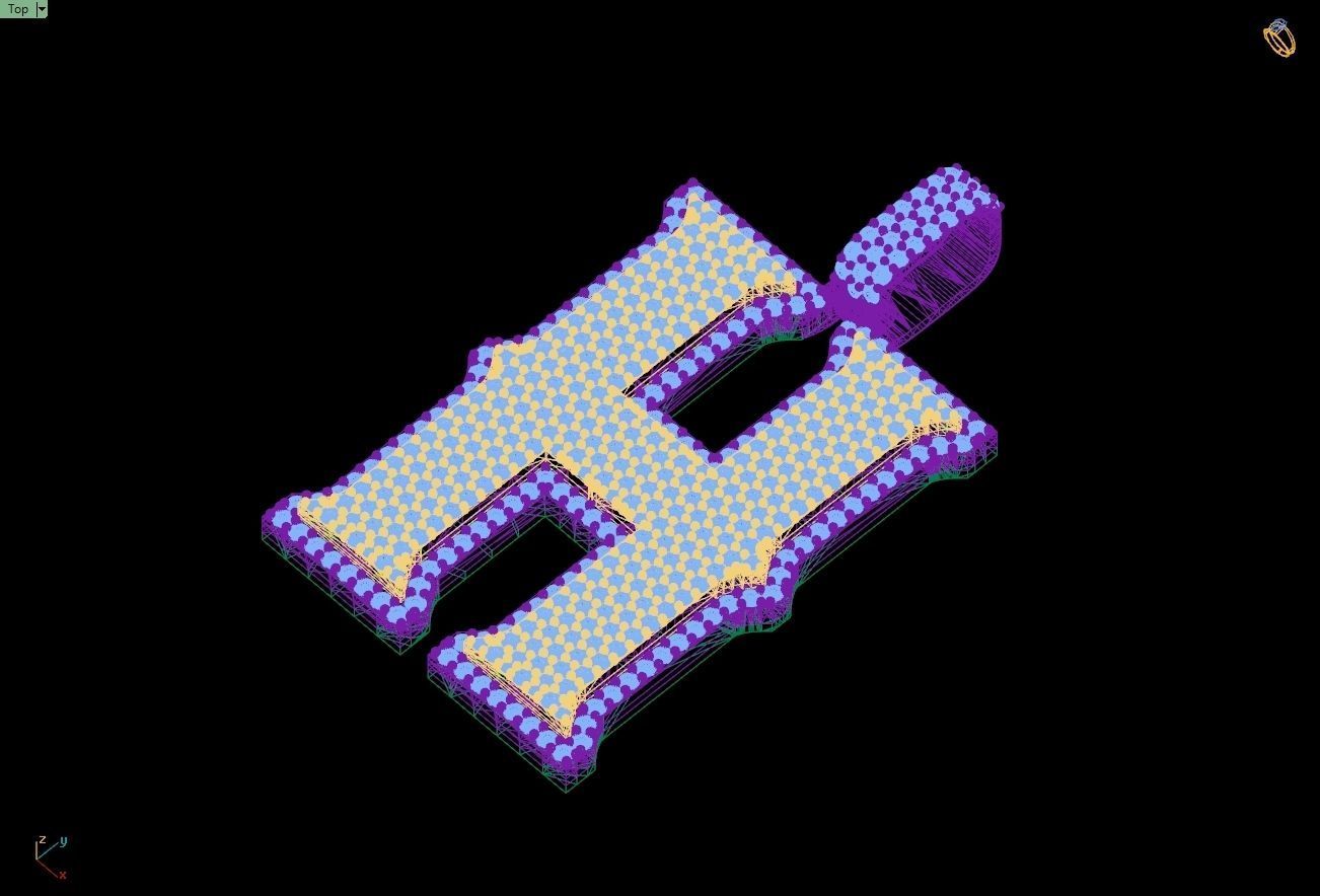 Custom Initial H Letter Diamond Pendant A to Z Alphabet Necklace 3D print model_13