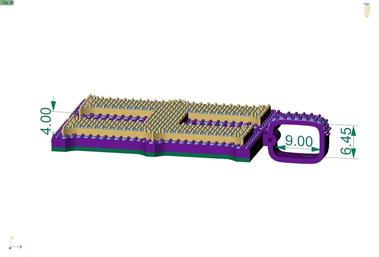 Custom Initial H Letter Diamond Pendant A to Z Alphabet Necklace 3D print model_7