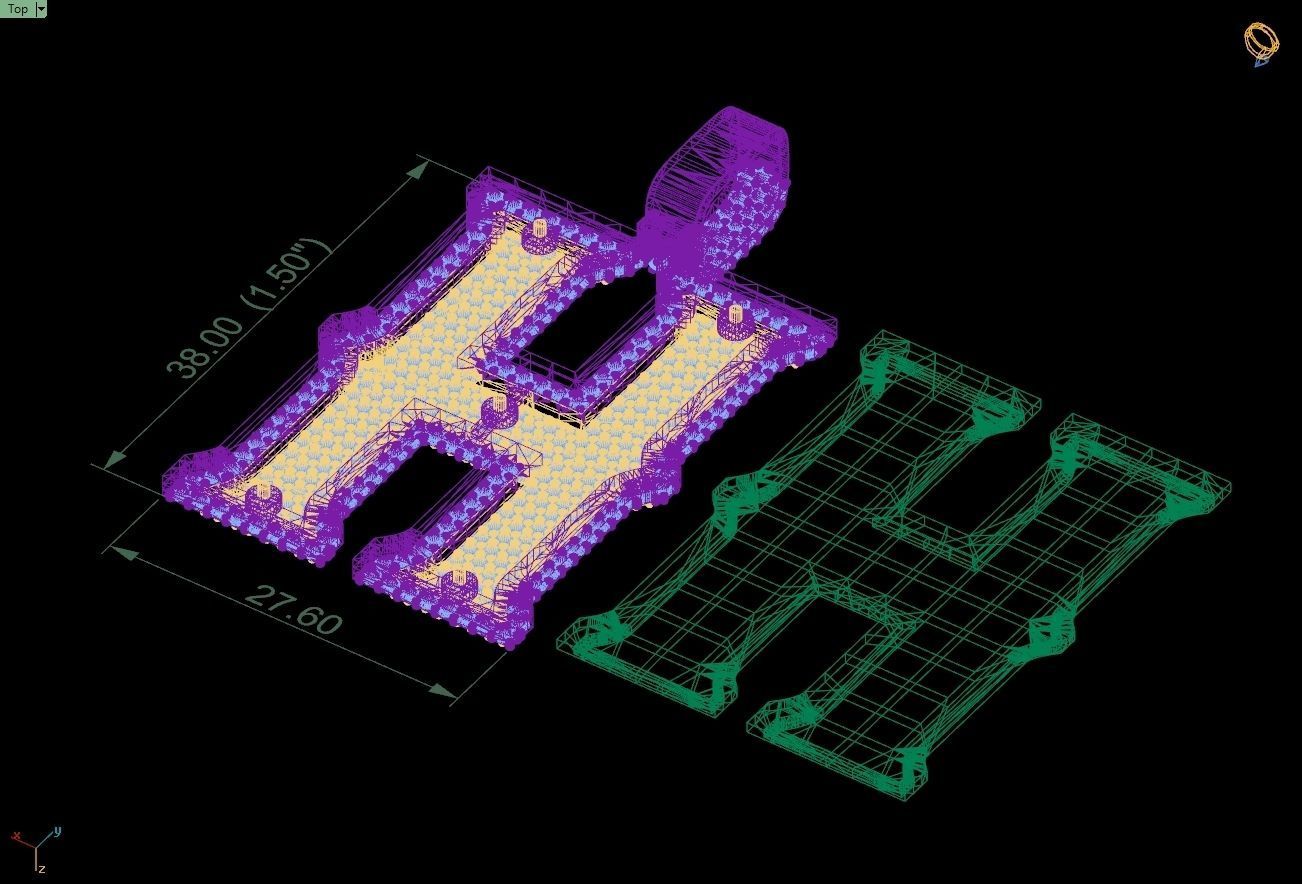 Custom Initial H Letter Diamond Pendant A to Z Alphabet Necklace 3D print model_12