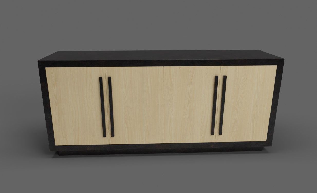 Camden Sideboard Brushed Brass 3D model_3