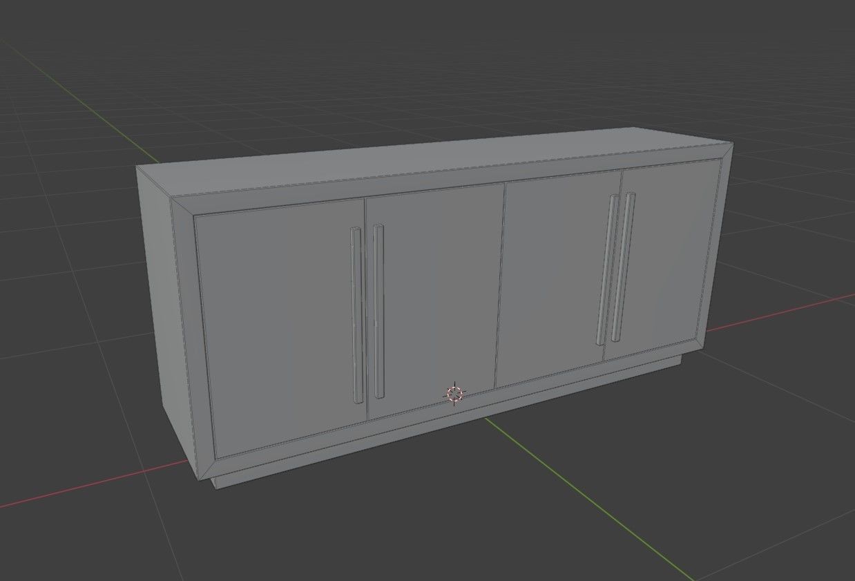 Camden Sideboard Brushed Brass 3D model_1