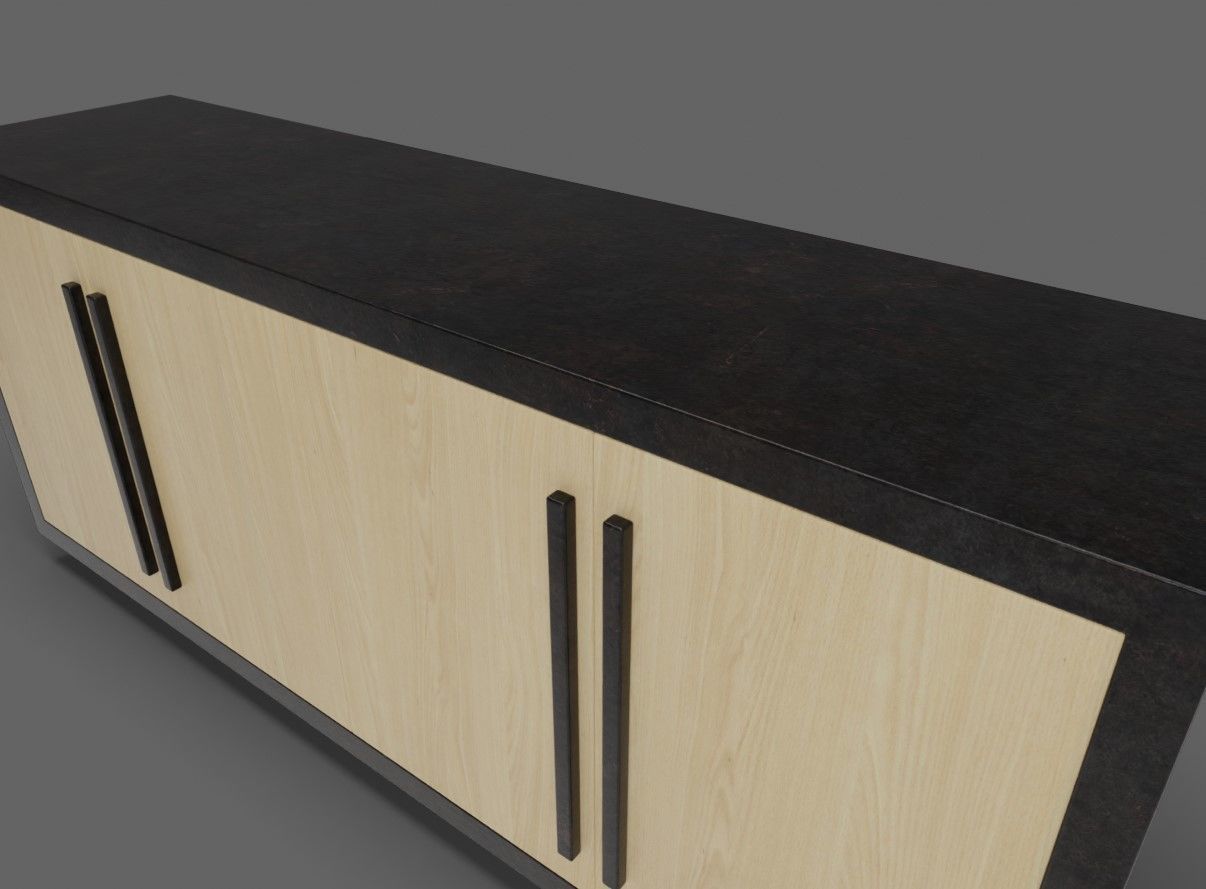Camden Sideboard Brushed Brass 3D model_4