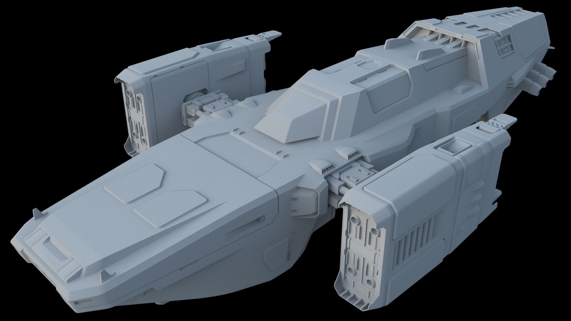 Sci-Fi Cargo Ship 3D model_8