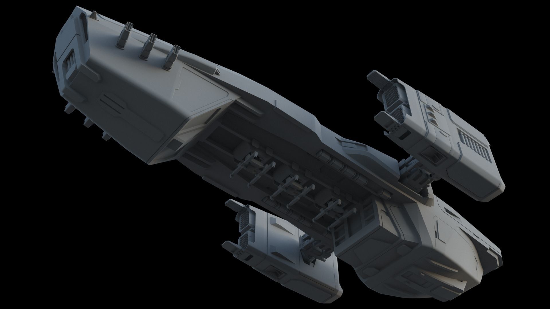 Sci-Fi Cargo Ship 3D model_14