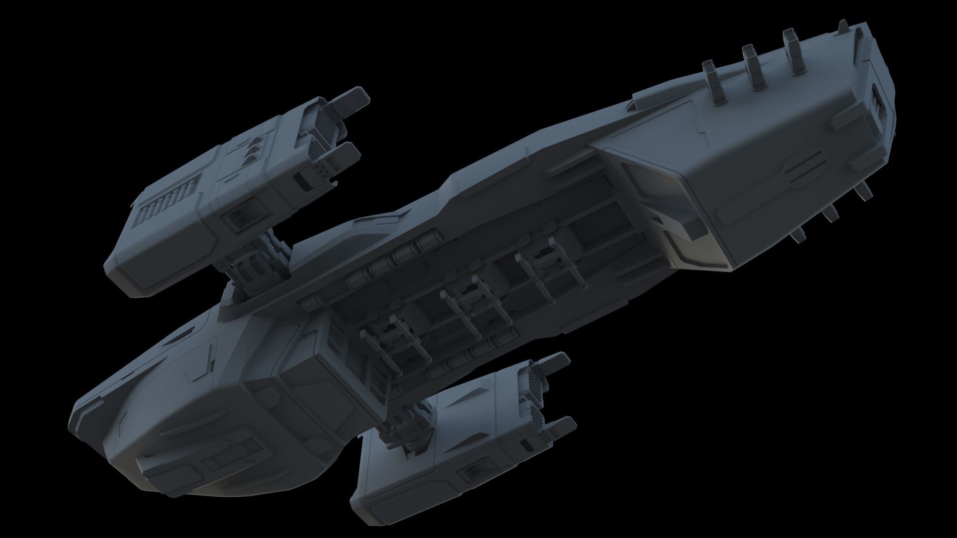 Sci-Fi Cargo Ship 3D model_13