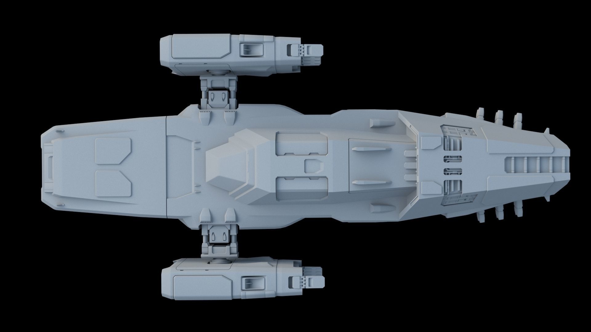 Sci-Fi Cargo Ship 3D model_5