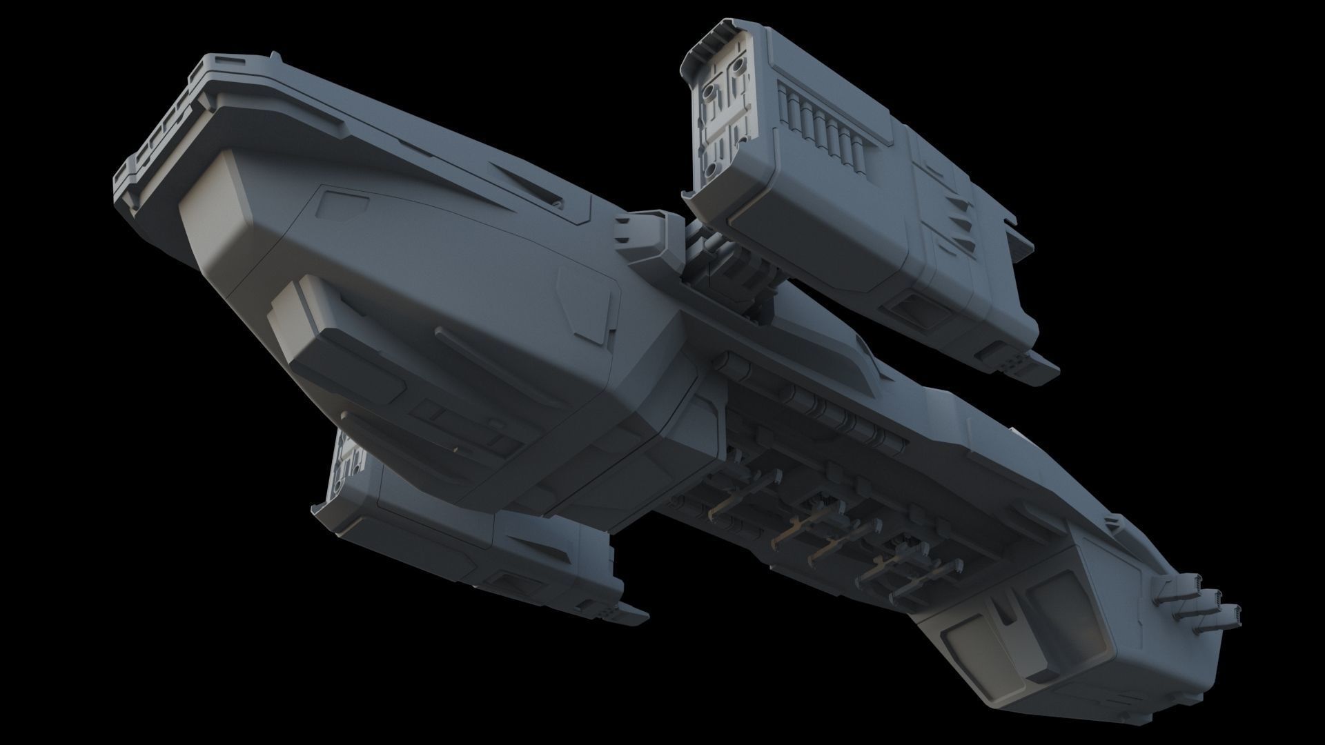 Sci-Fi Cargo Ship 3D model_9