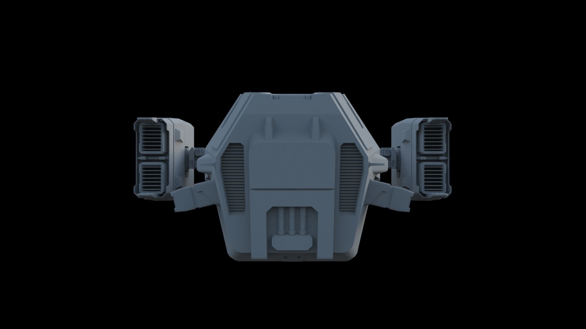 Sci-Fi Cargo Ship 3D model_4