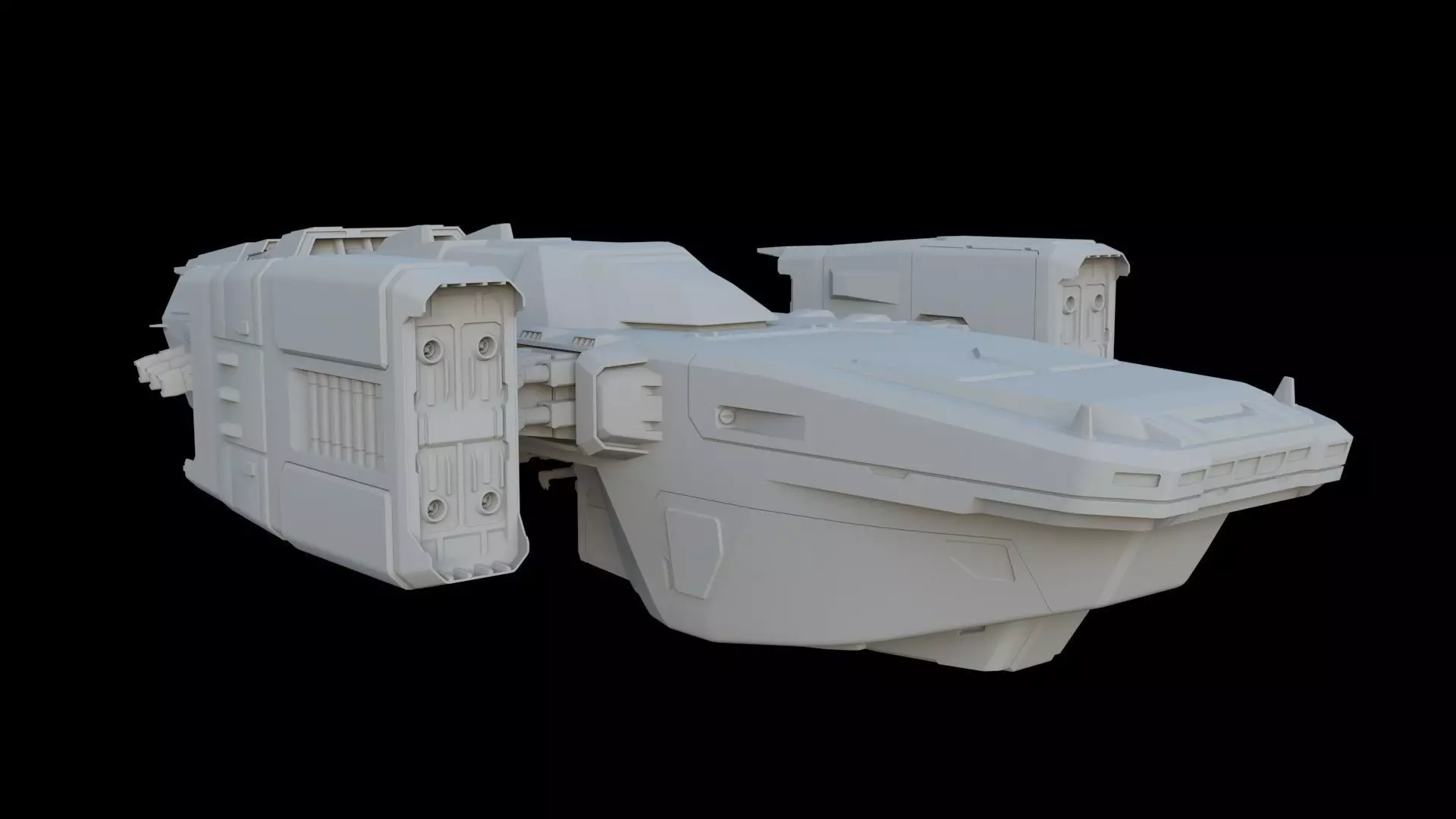 Sci-Fi Cargo Ship 3D model_0