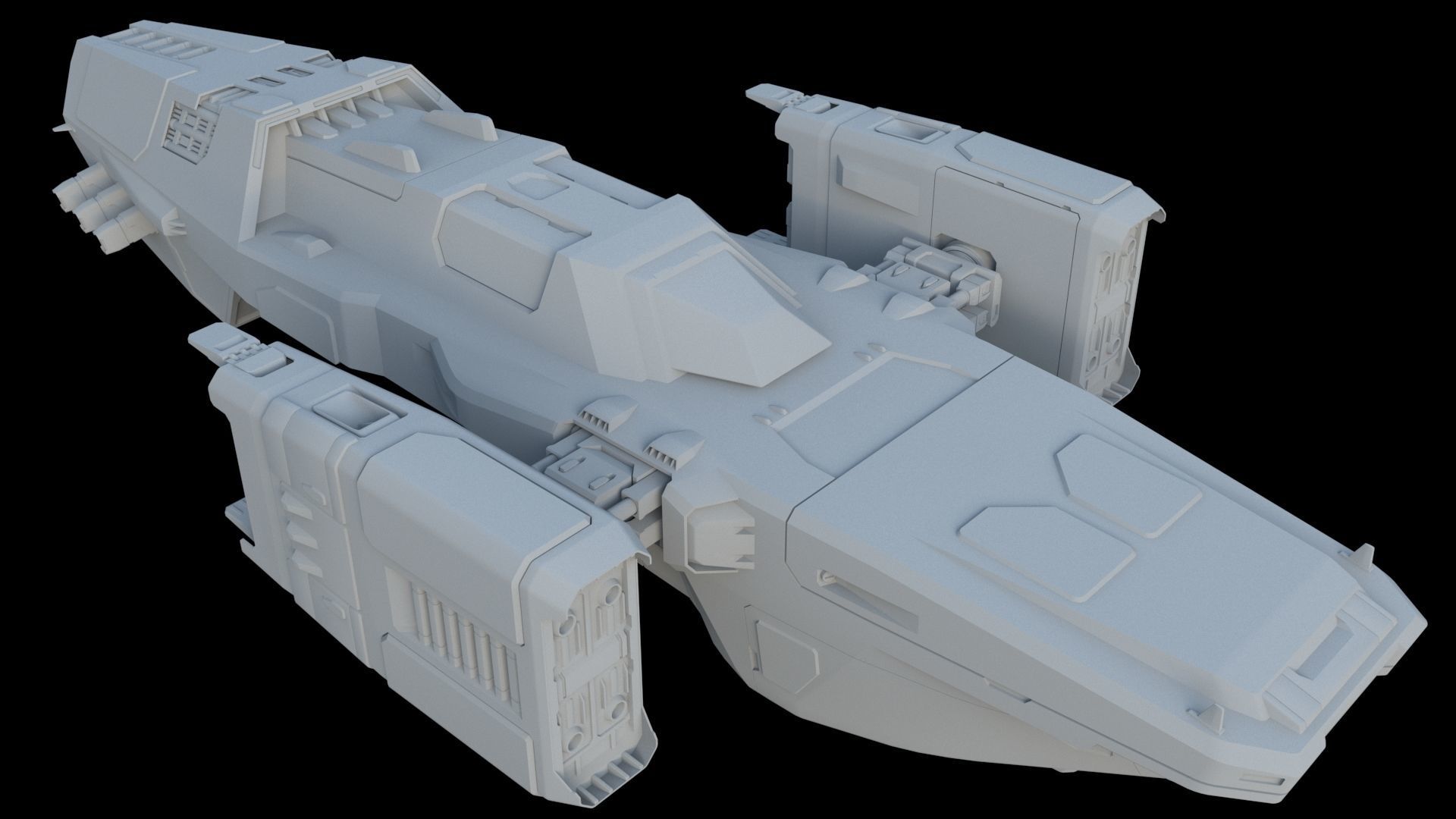 Sci-Fi Cargo Ship 3D model_7