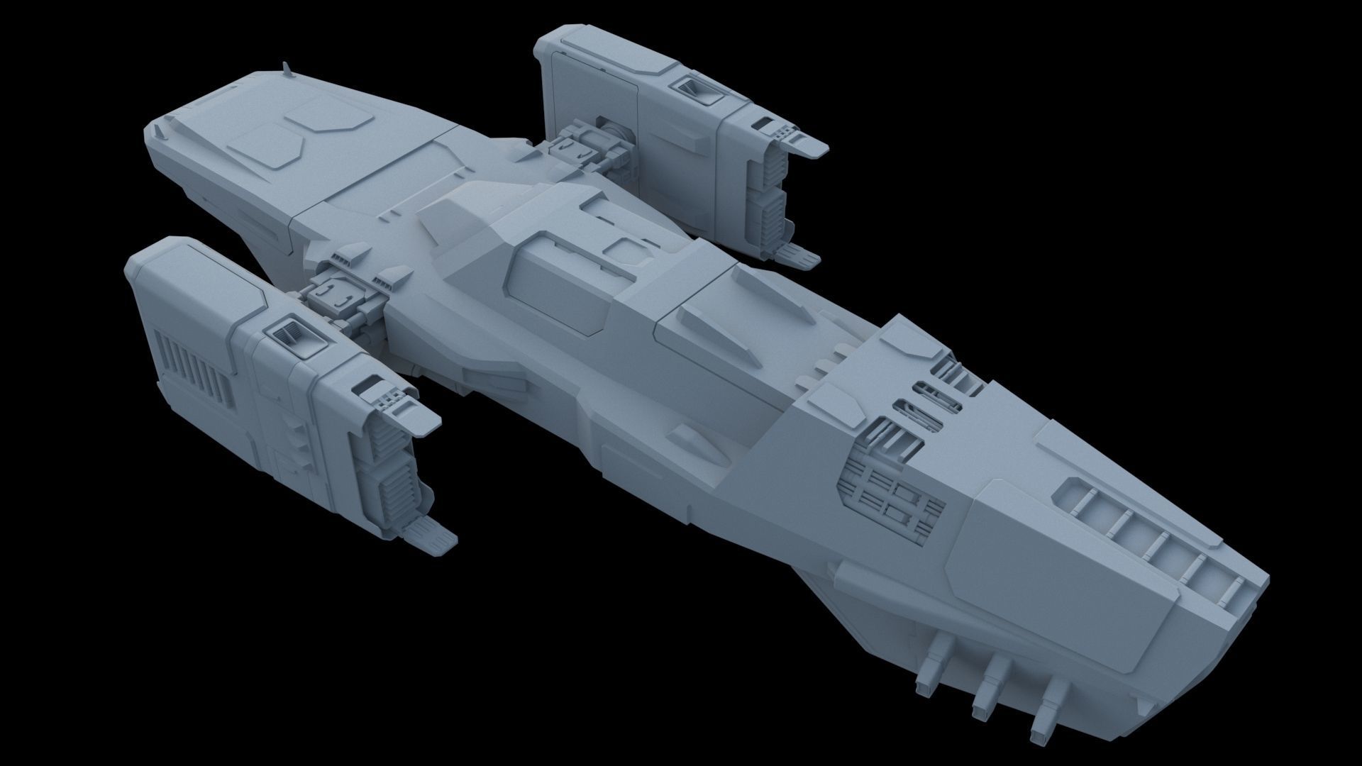 Sci-Fi Cargo Ship 3D model_12