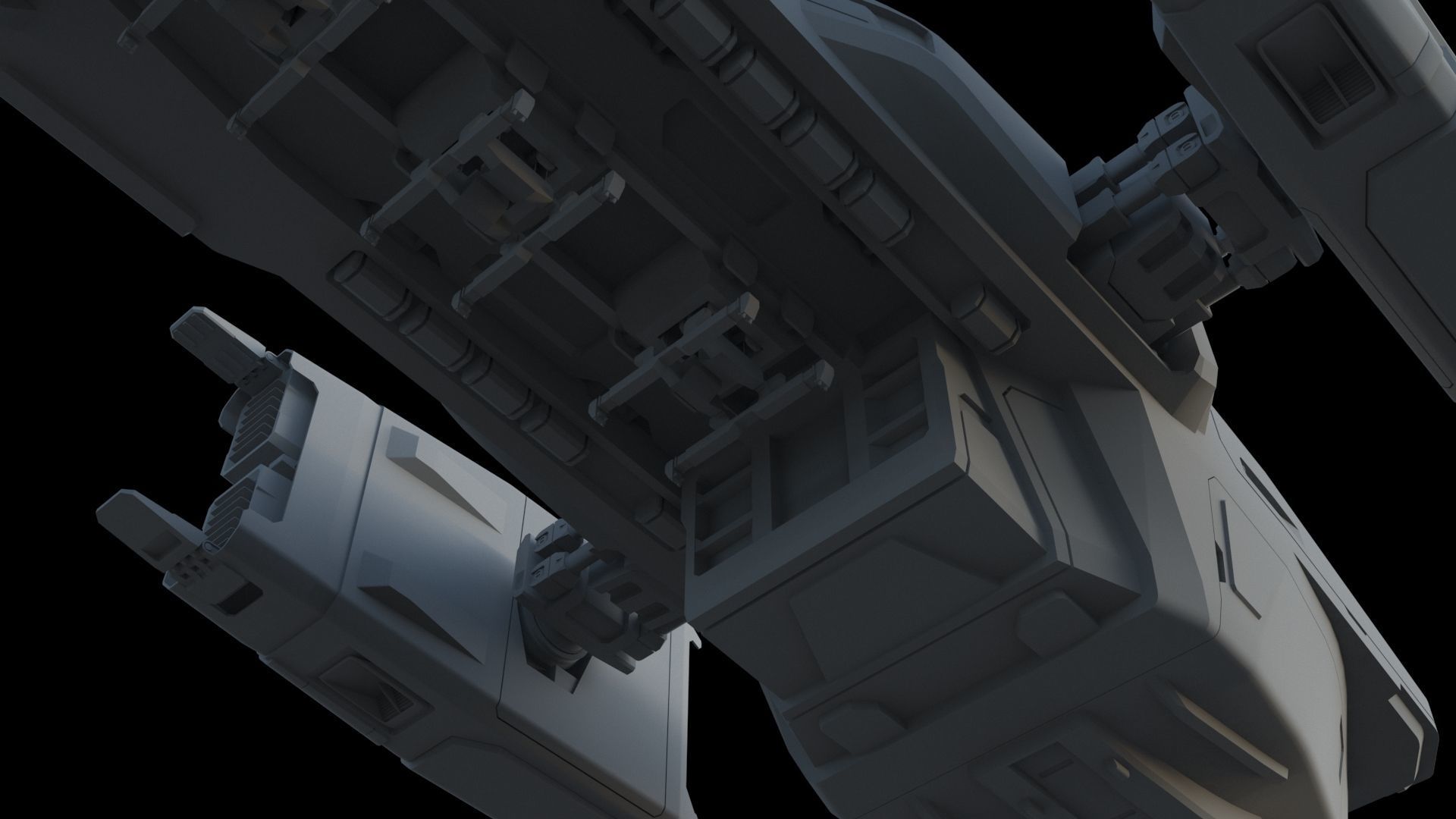 Sci-Fi Cargo Ship 3D model_16