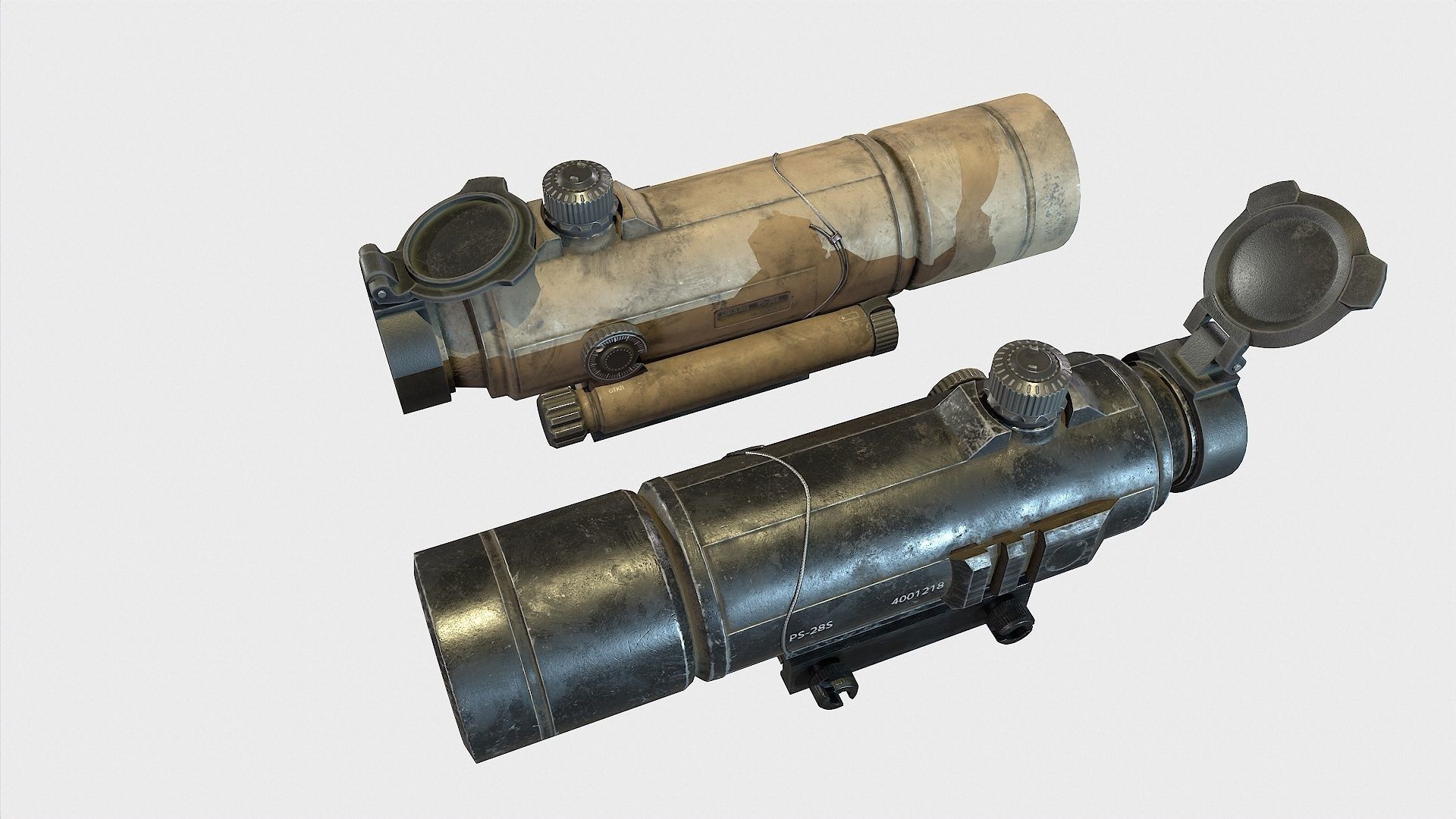 Optical Scope 6 Low-poly 3D model_4