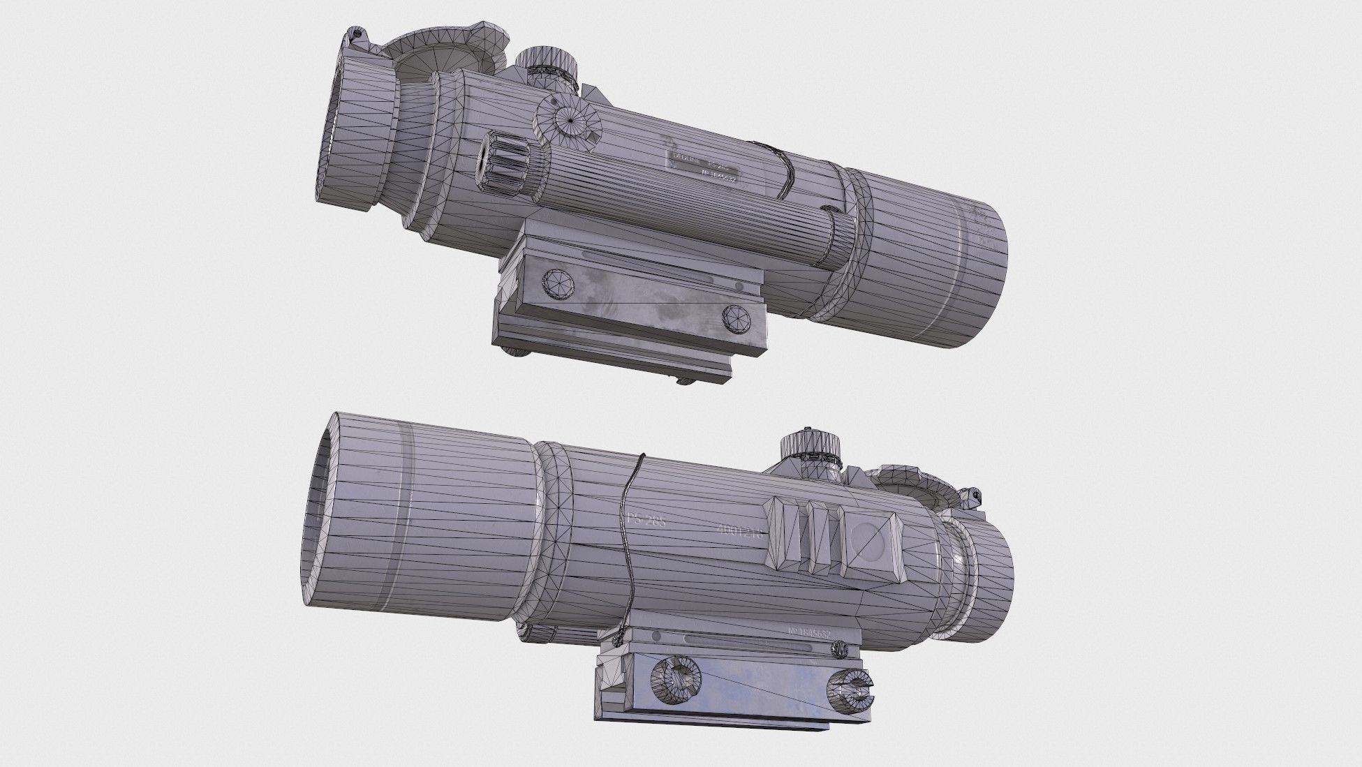Optical Scope 6 Low-poly 3D model_9
