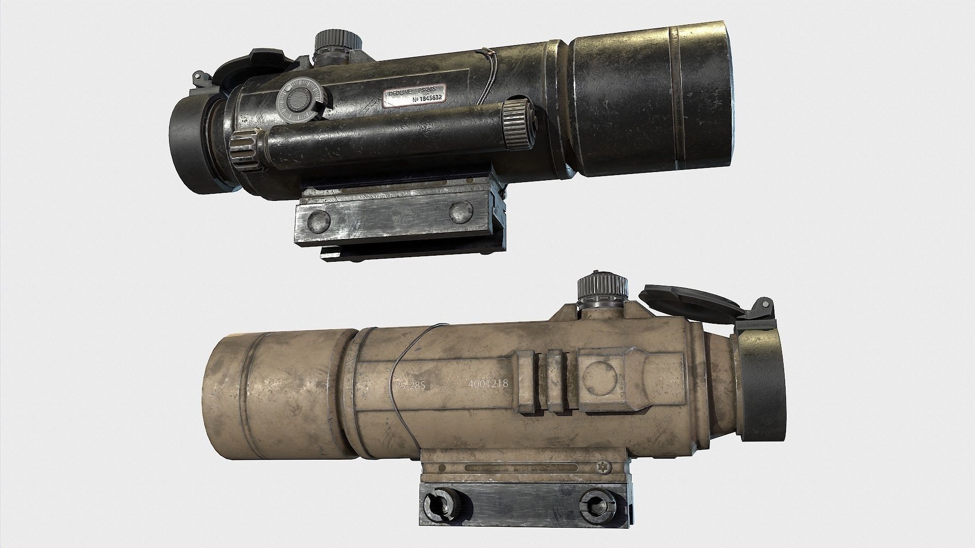 Optical Scope 6 Low-poly 3D model_7