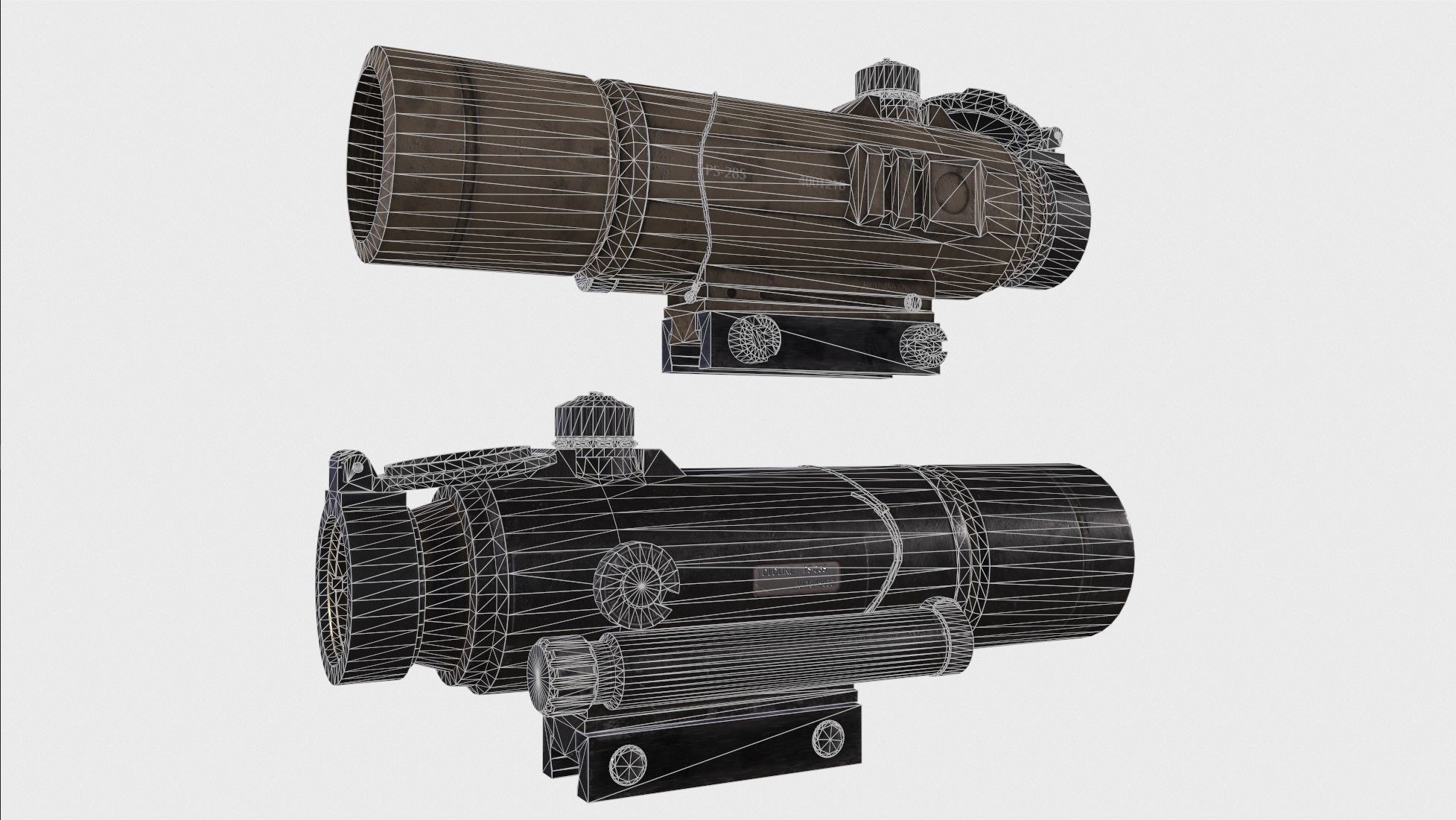 Optical Scope 6 Low-poly 3D model_8