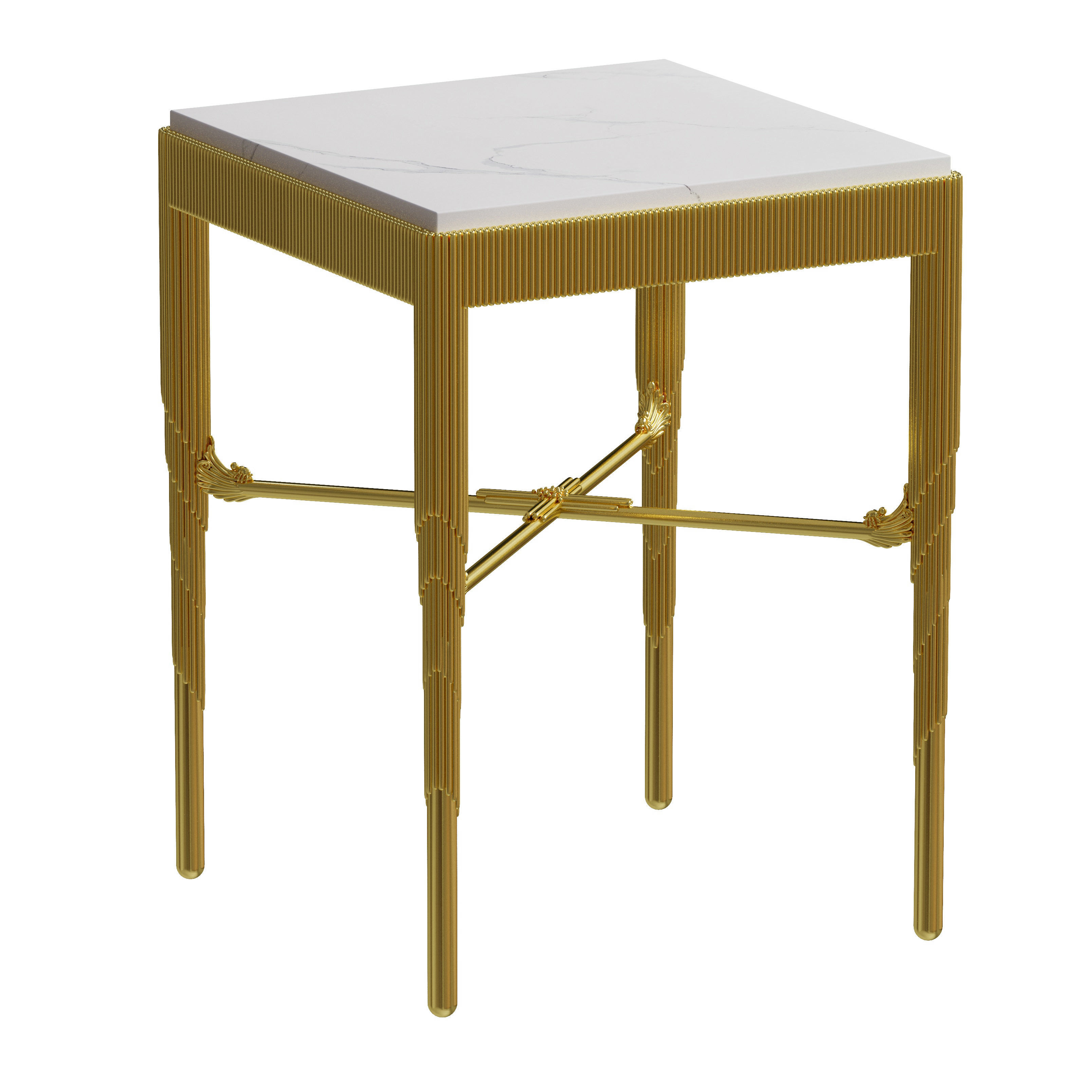 Art Deco bronze side coffee table  classic  3D model_3