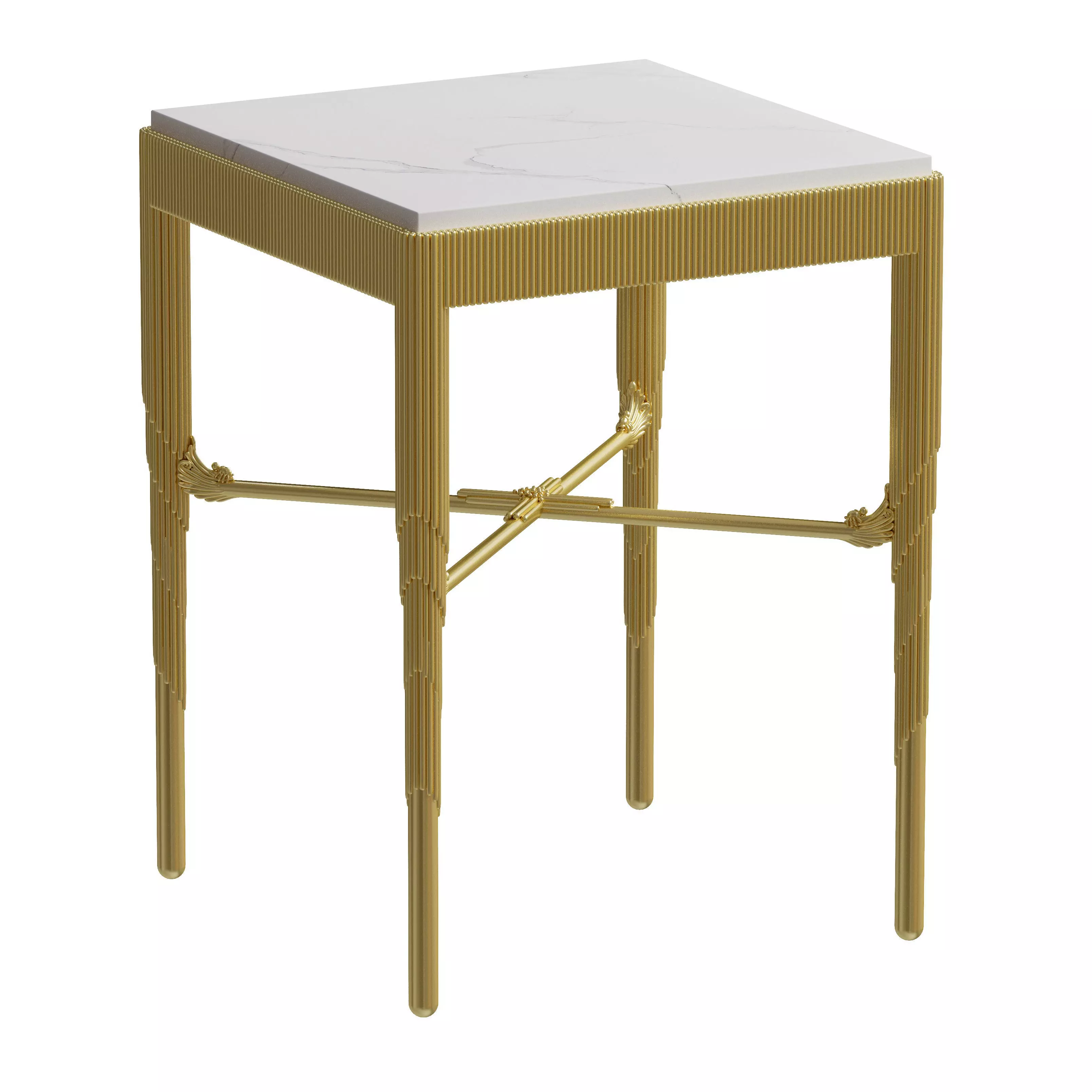 Art Deco bronze side coffee table  classic  3D model_0