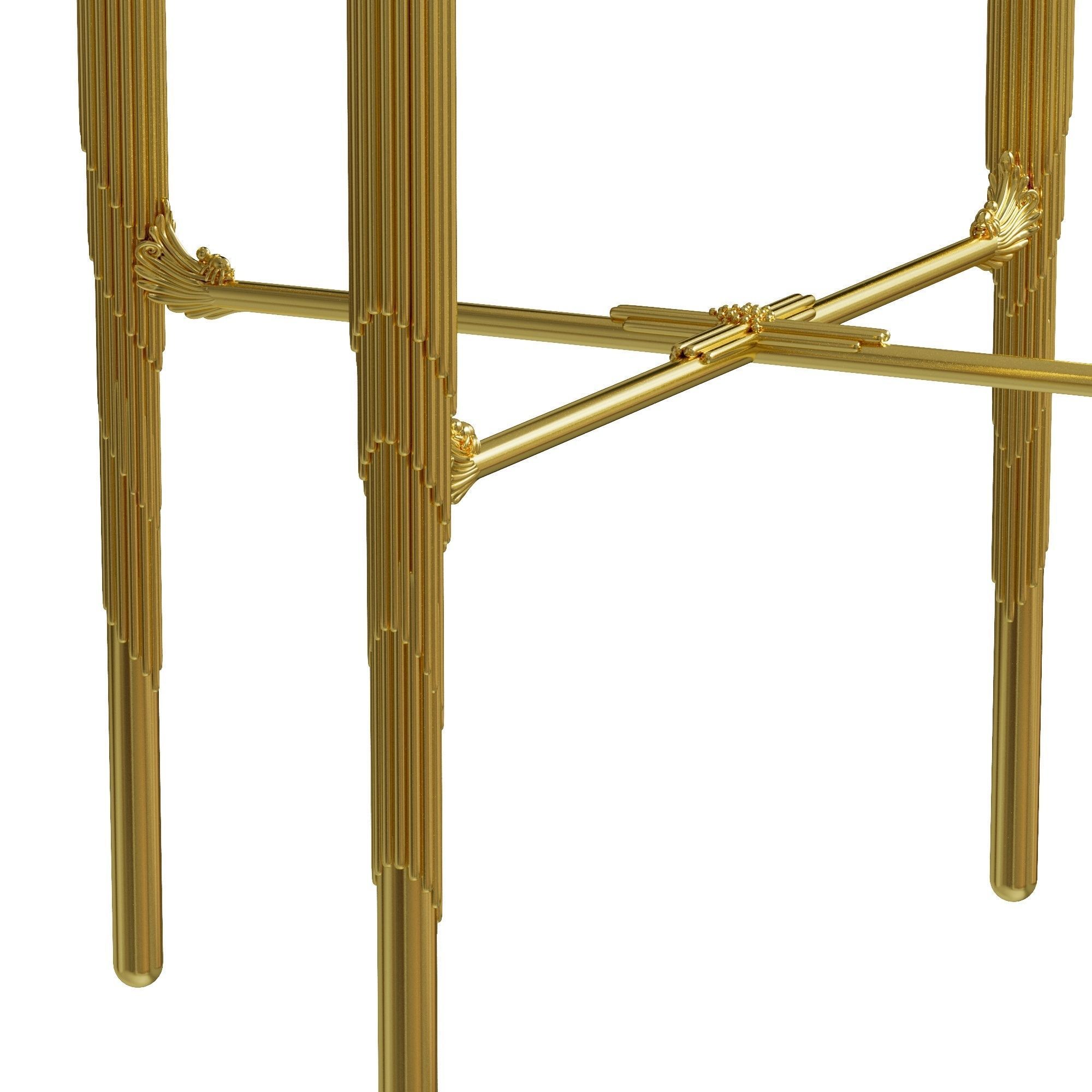 Art Deco bronze side coffee table  classic  3D model_4