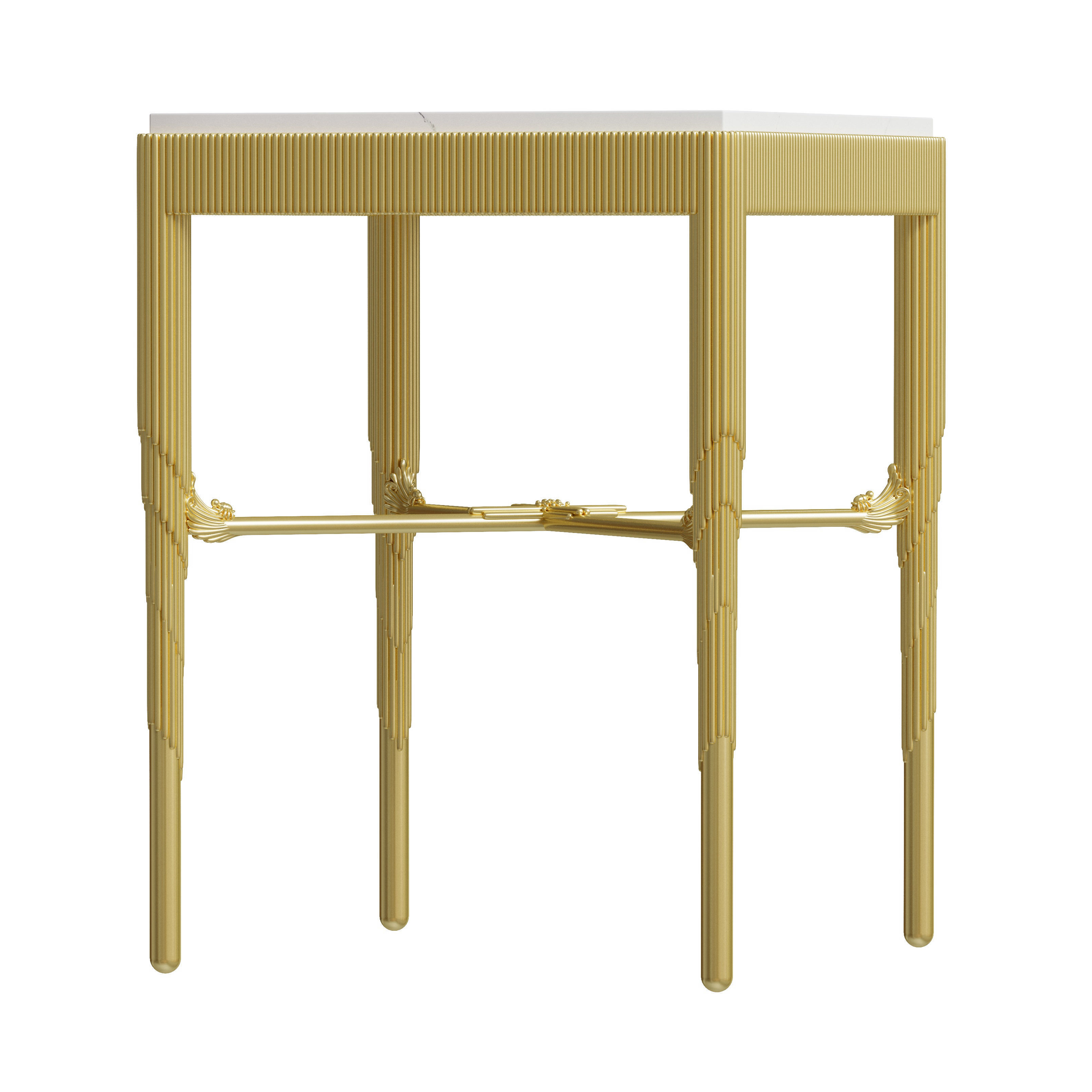 Art Deco bronze side coffee table  classic  3D model_2