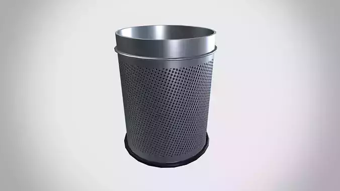 Office Dustbin Low-poly 3D model