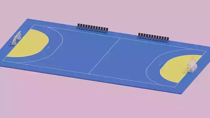 Cartoon Handball Court Arena