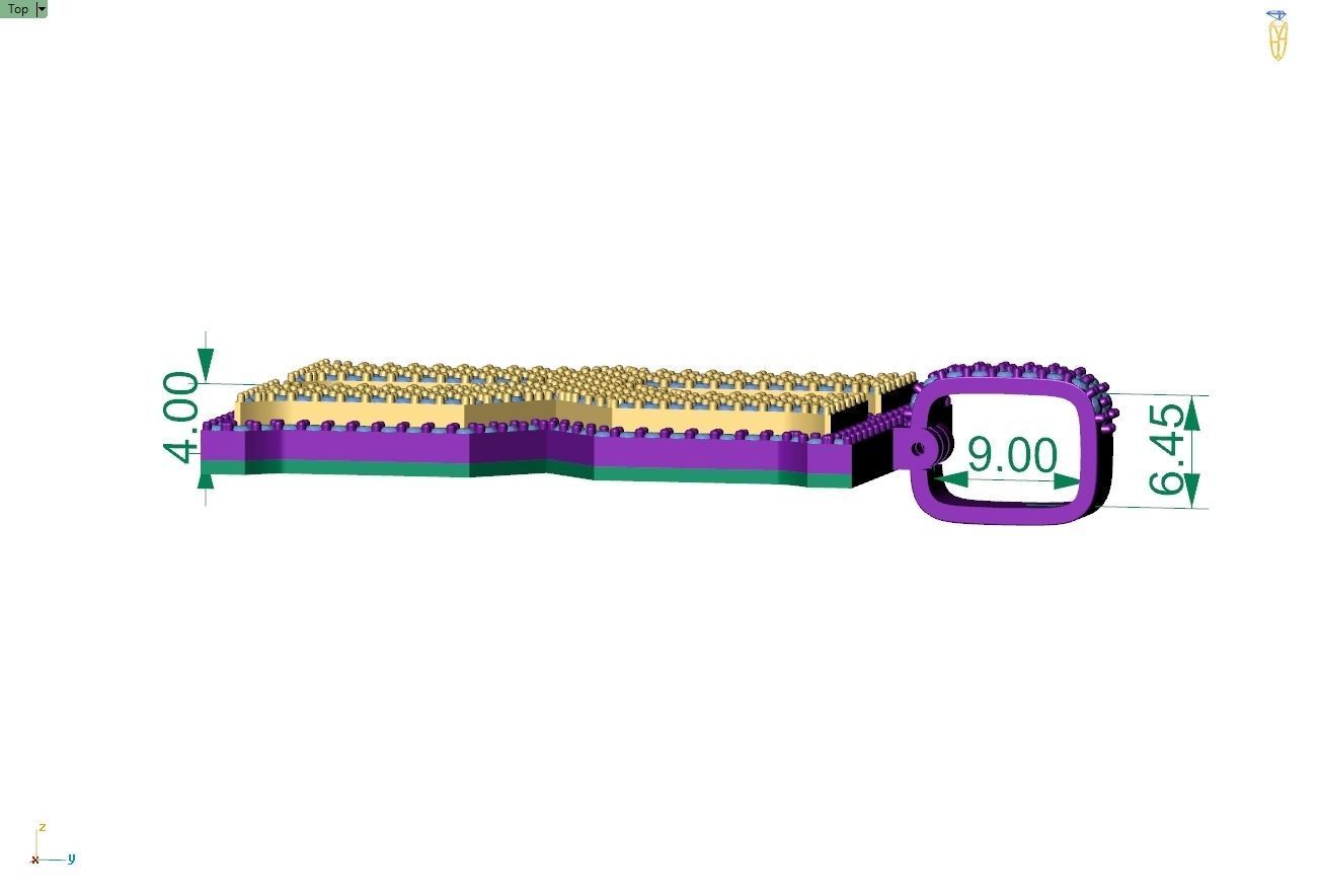 Custom Initial K Letter Diamond Pendant A to Z Alphabet Necklace 3D print model_7