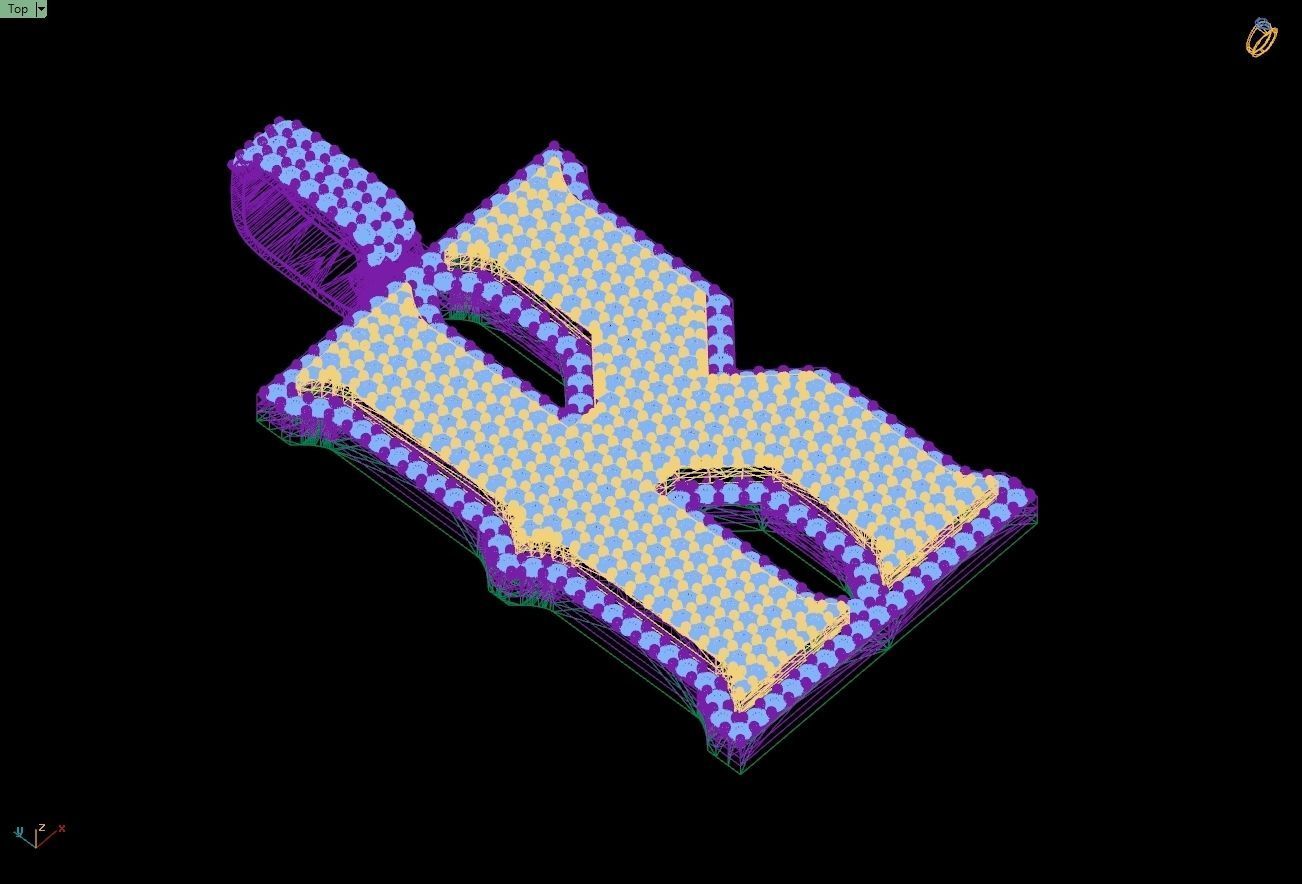 Custom Initial K Letter Diamond Pendant A to Z Alphabet Necklace 3D print model_13