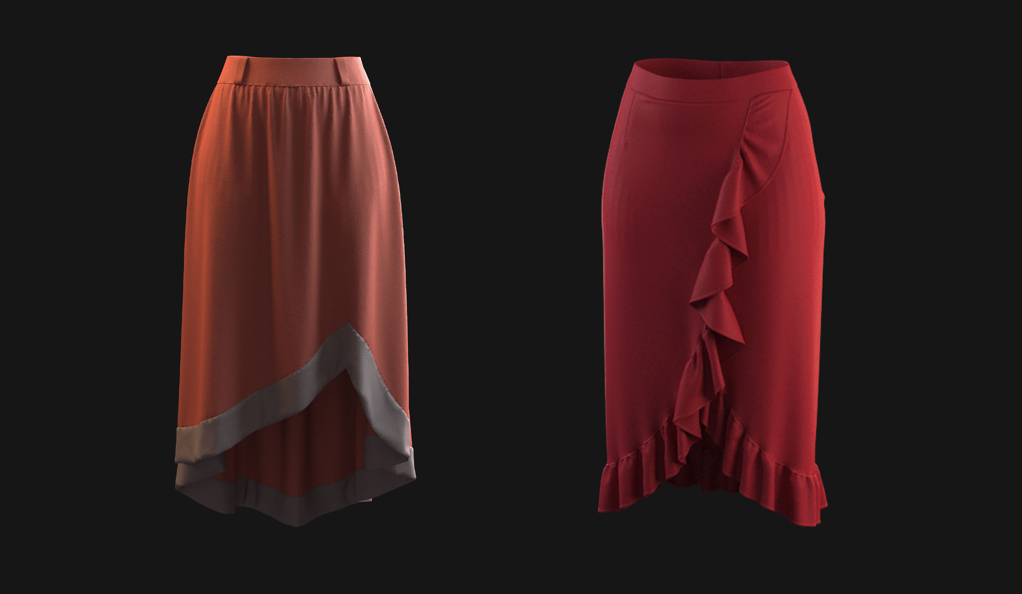 Skirt pack 3D model_5