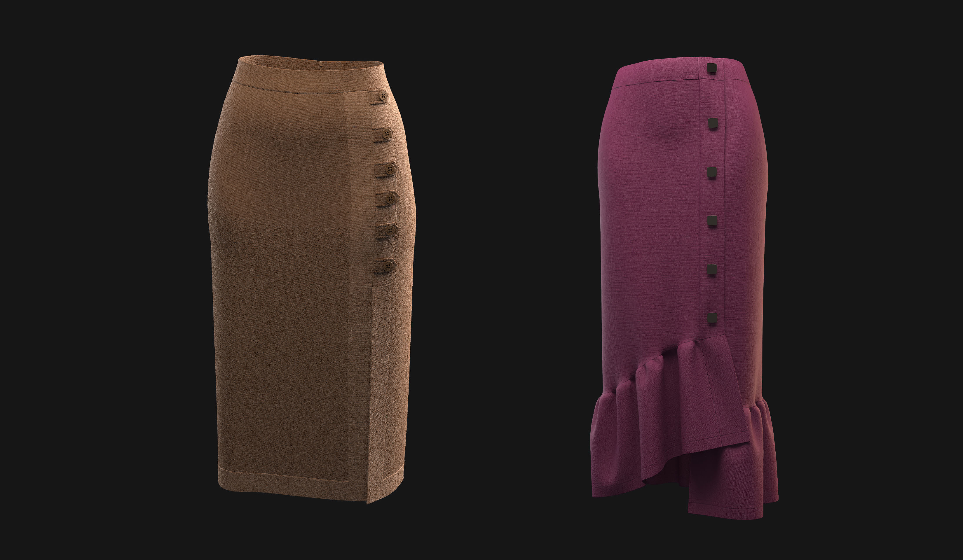 Skirt pack 3D model_12