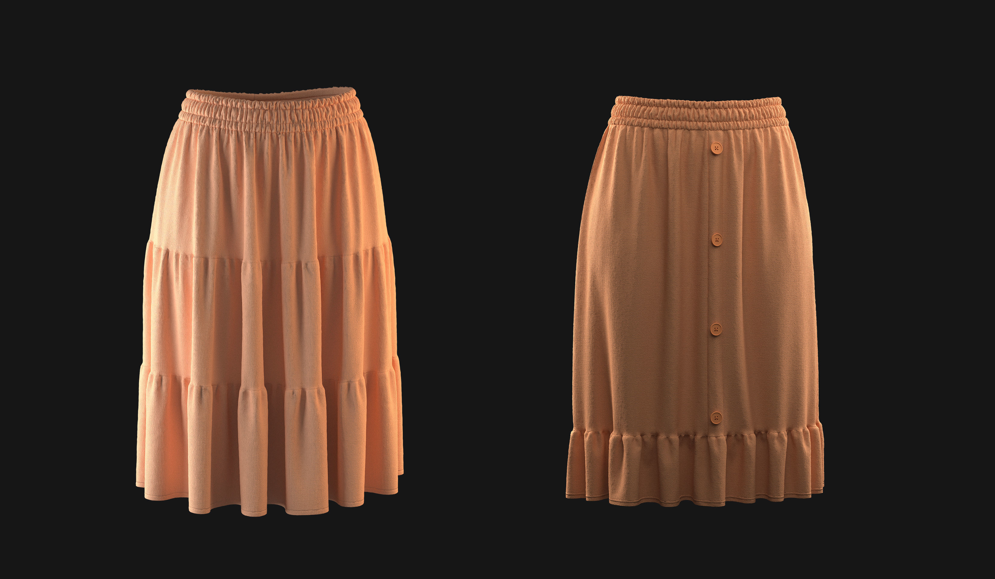 Skirt pack 3D model_7