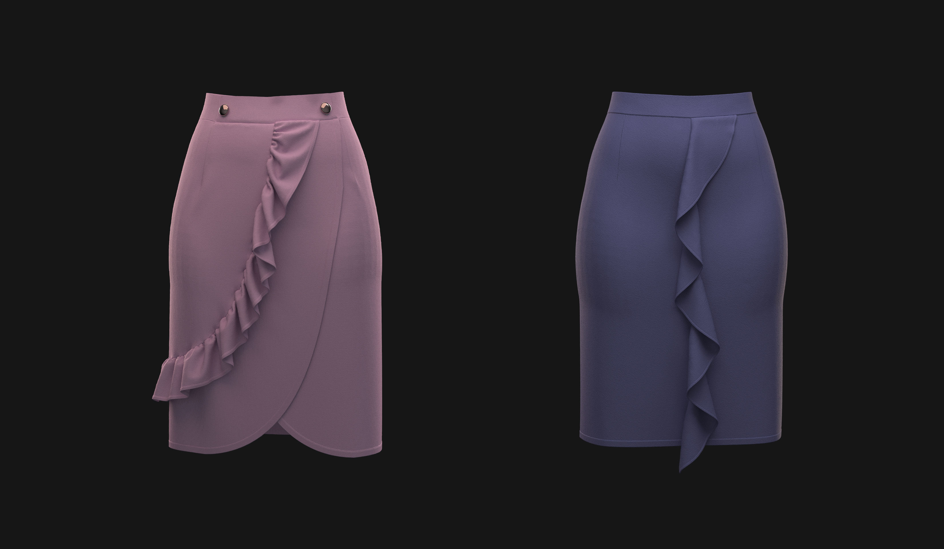 Skirt pack 3D model_4