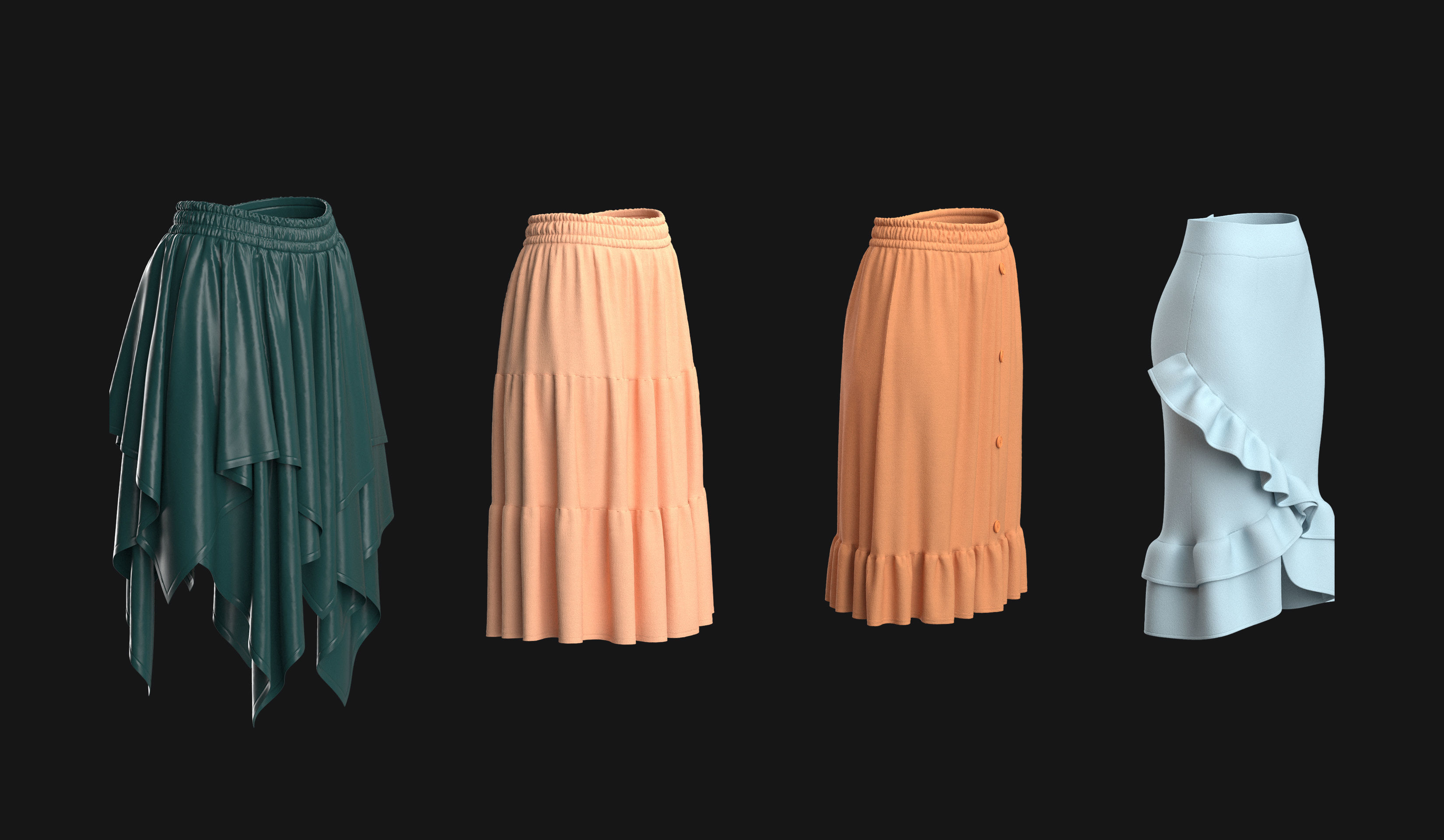 Skirt pack 3D model_17