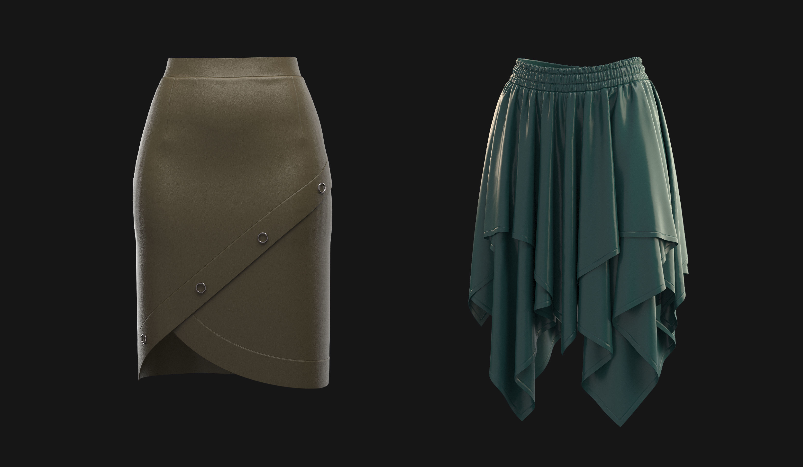 Skirt pack 3D model_6