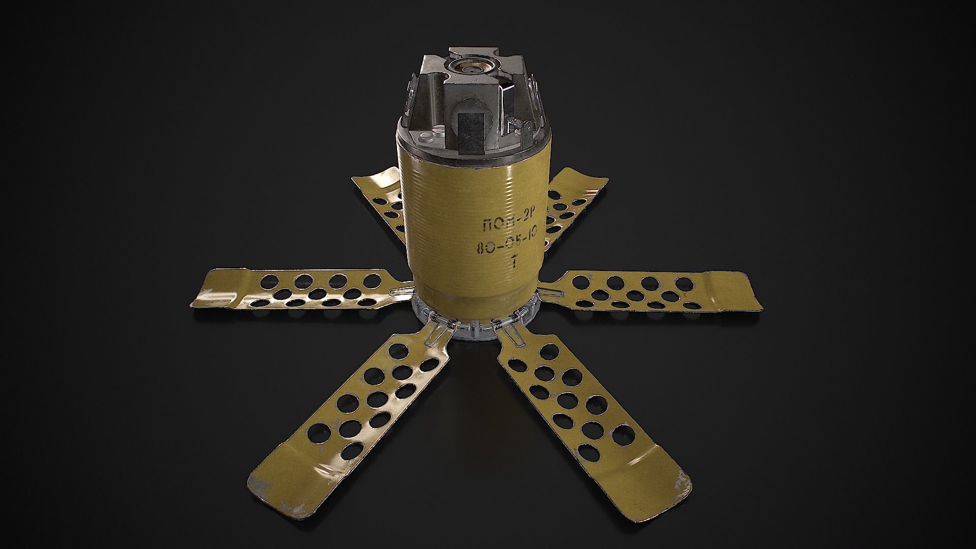 Anti-personnel fragmentation mine PON-2 with circular effect  Low-poly 3D model_10