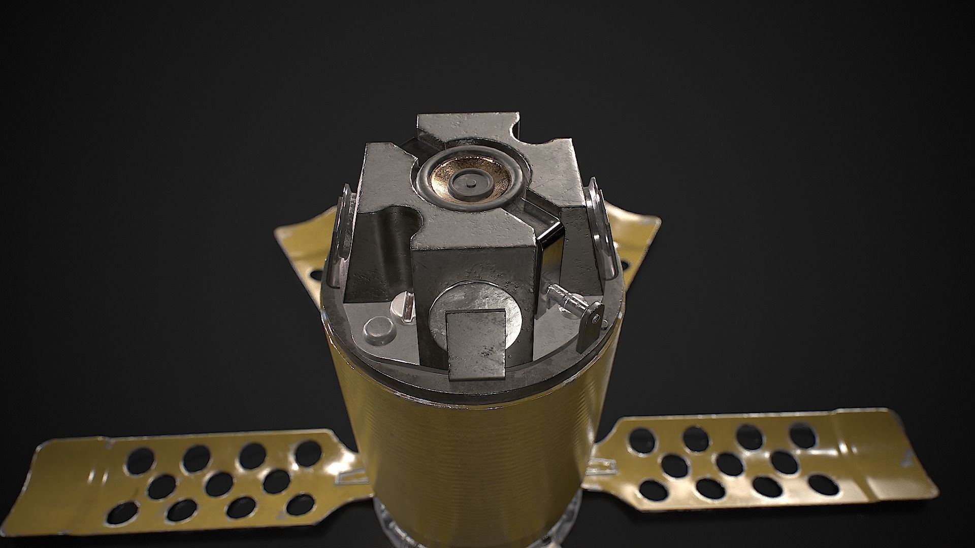 Anti-personnel fragmentation mine PON-2 with circular effect  Low-poly 3D model_7