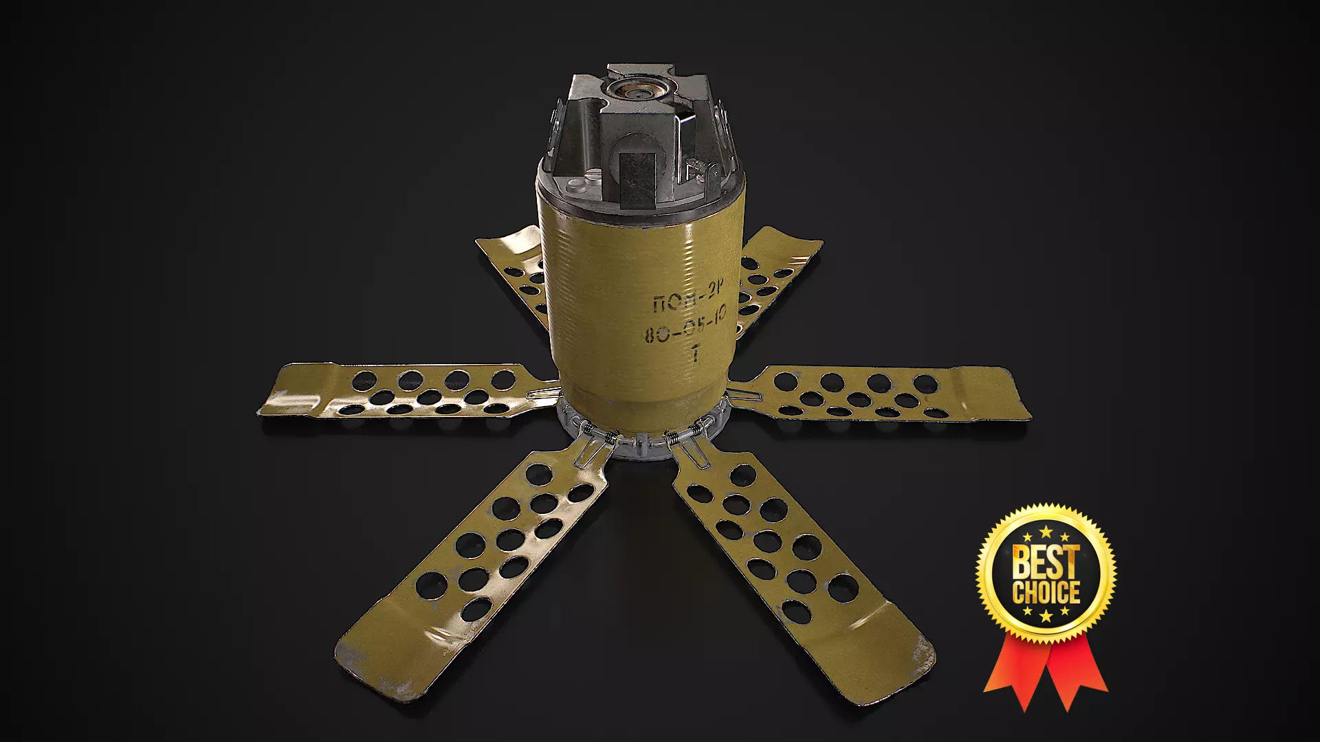Anti-personnel fragmentation mine PON-2 with circular effect  Low-poly 3D model_0