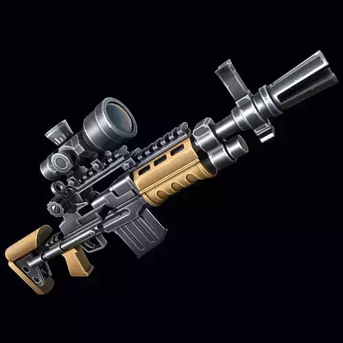 Stylized M14 Rifle Low-poly 3D model