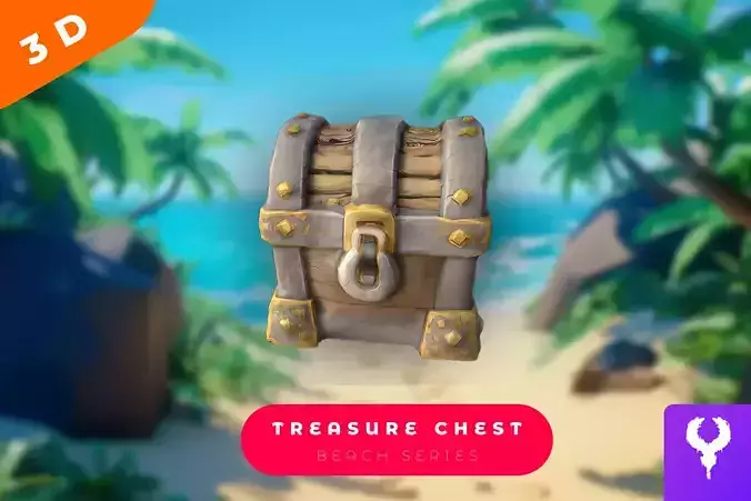 Cartoon Treasure Chest 3D model